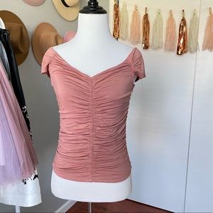 ACTIVE USA Pink off shoulder top